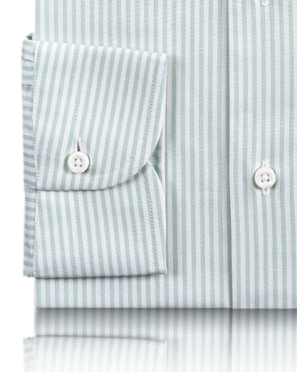 Classic Oxford: Light Green University Stripes Shirt - 9