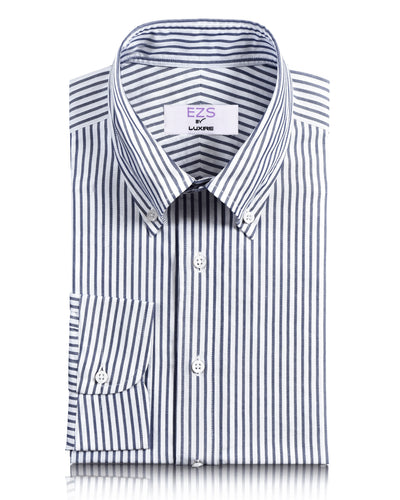 EZS Navy Candy Stripes Pinpoint oxford Shirt