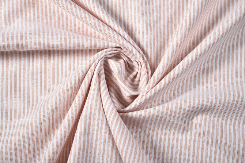 EZS Pale Orange University Stripes Oxford Shirt