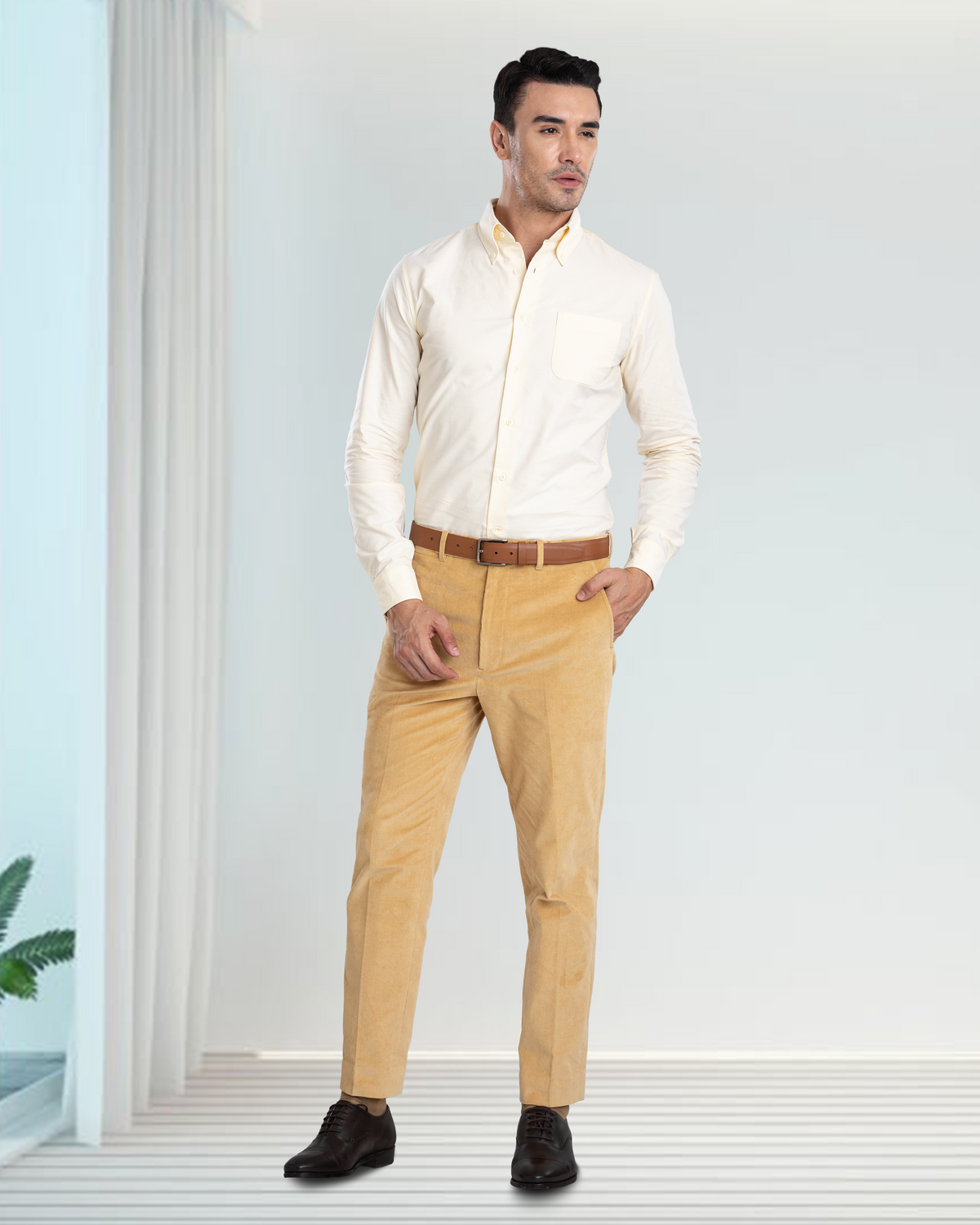 Pale Yellow Oxford Shirt - 5