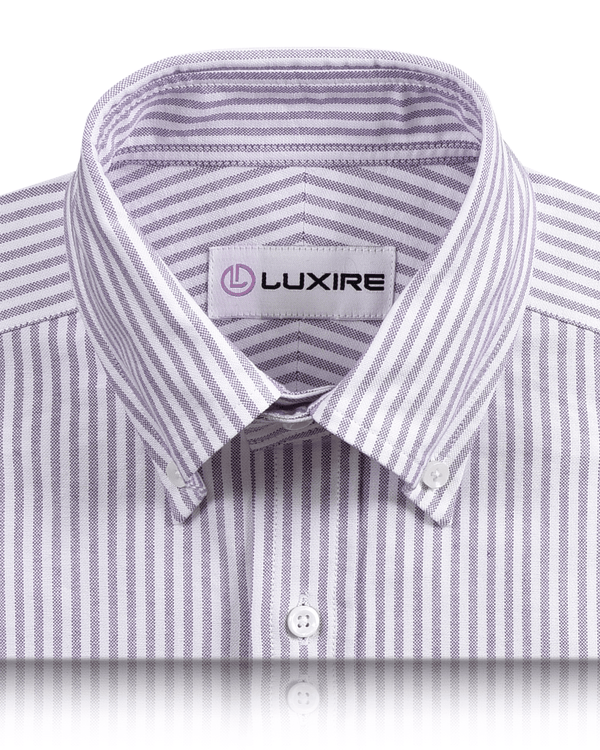 Purple  Dress Stripes Oxford Shirt