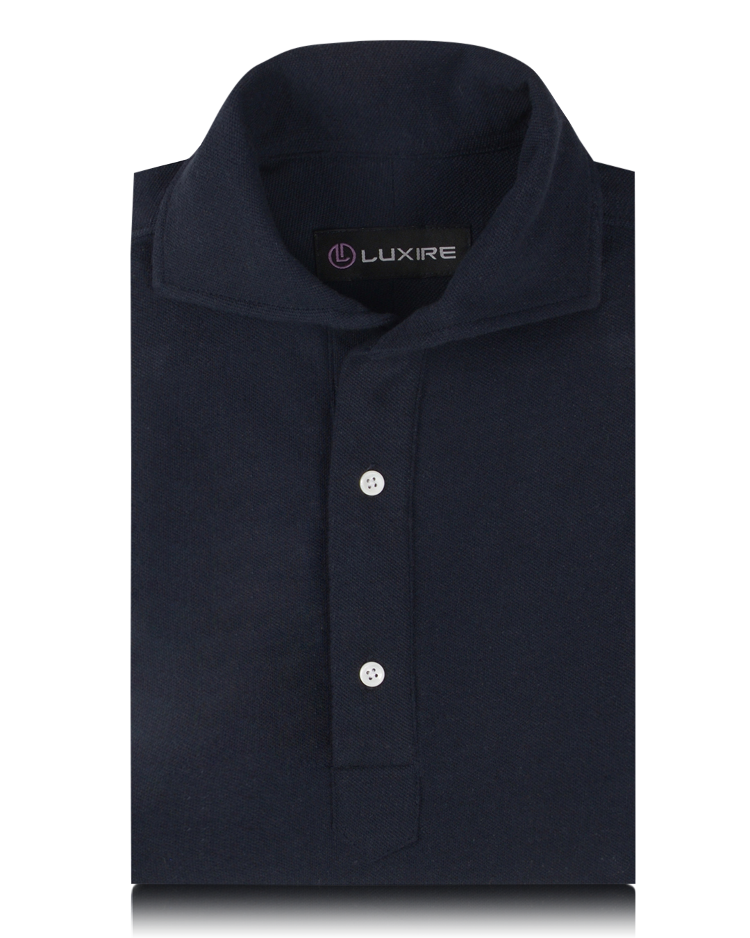 Navy Linen Cotton Polo T-Shirt