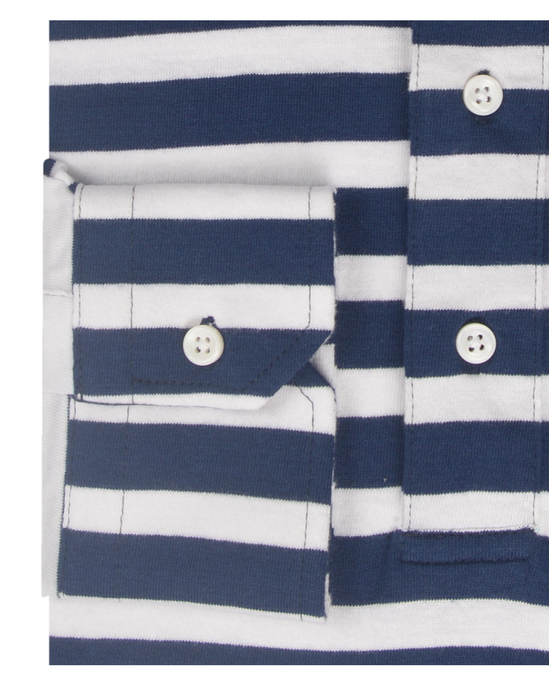 Cobalt Blue White Stripes T-shirt - 3