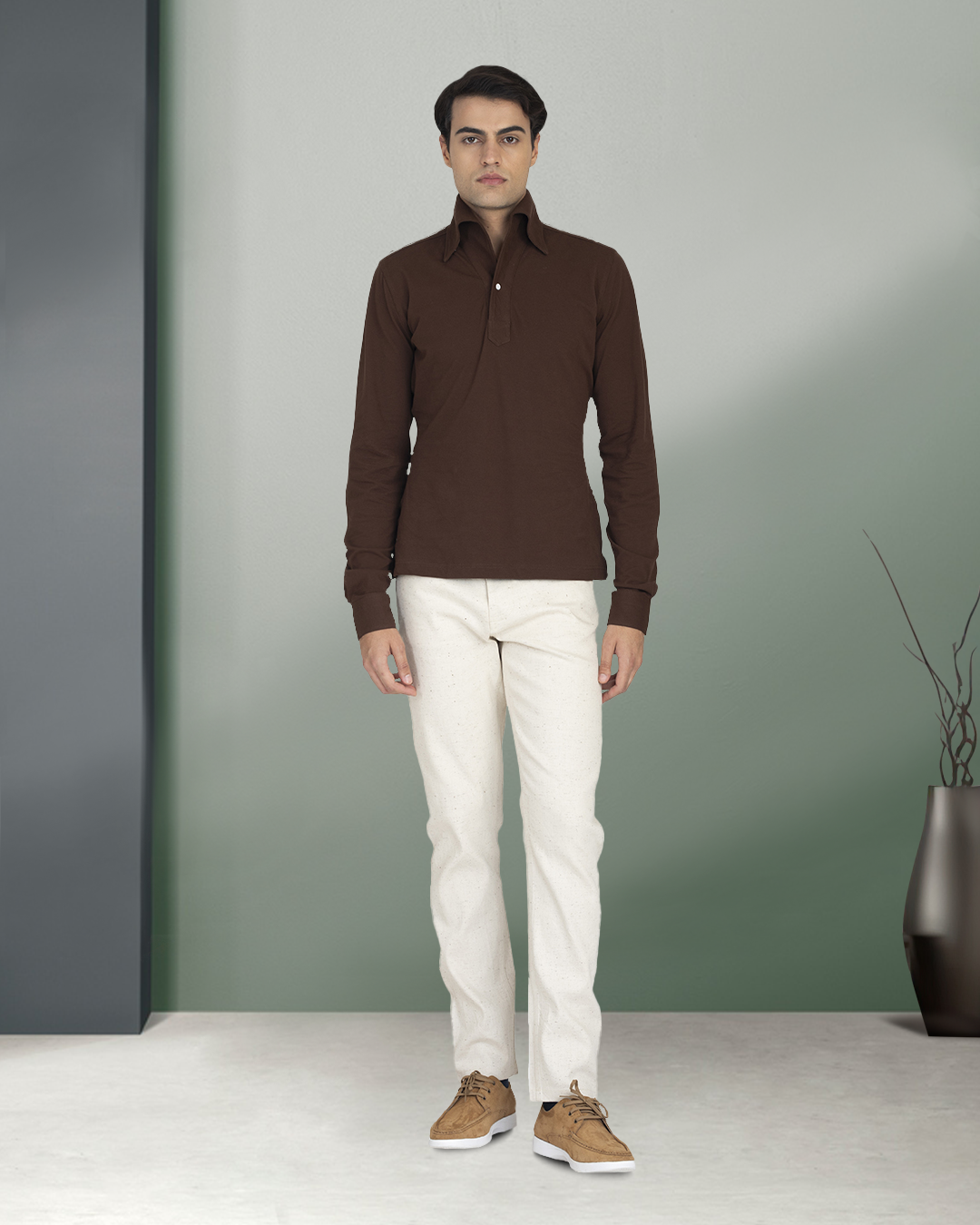 Brown Pique Polo T-Shirt - 6