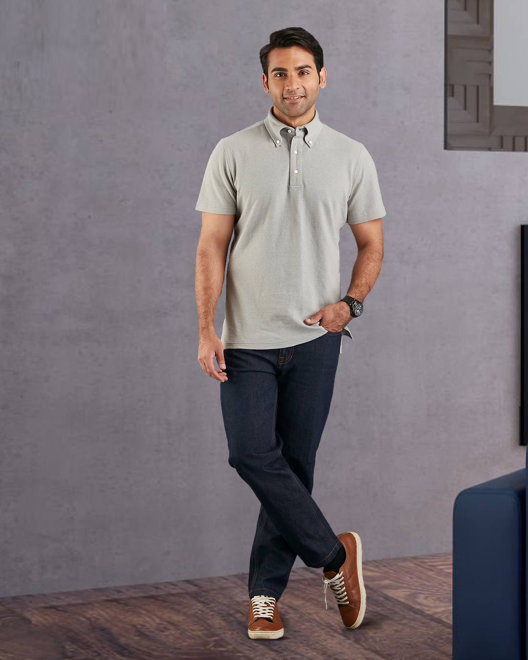 Porpoise Grey Polo T-Shirt - 4