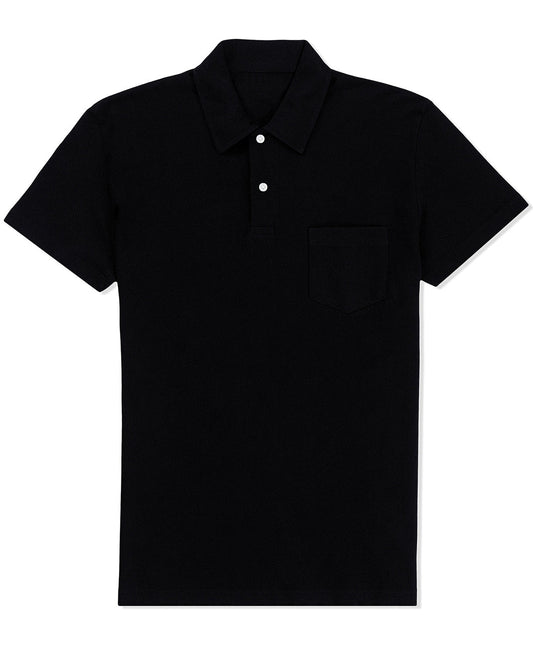 Front of the custom oxford polo shirt for men by Luxire in jade black