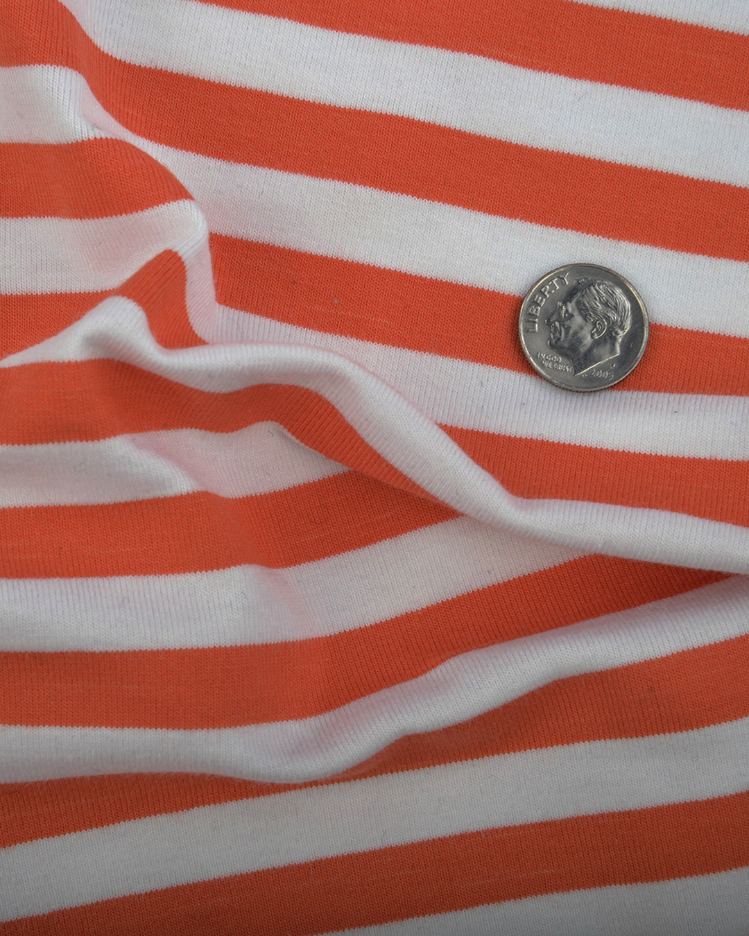 Orange white stripes T-shirt