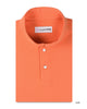 Front of the custom oxford polo shirt for men by Luxire in bright orange