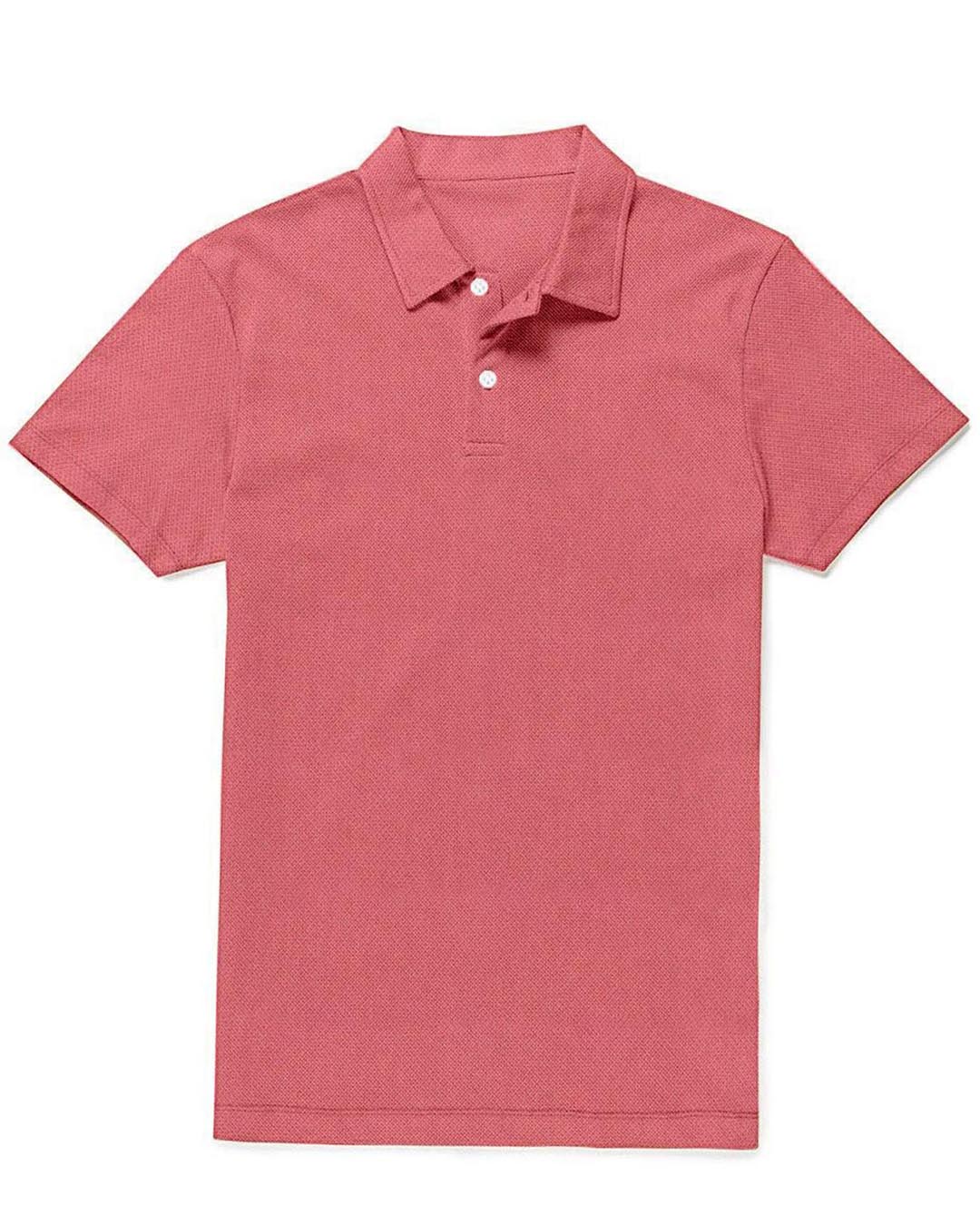 Front of the custom oxford polo shirt for men by Luxire in pink 2