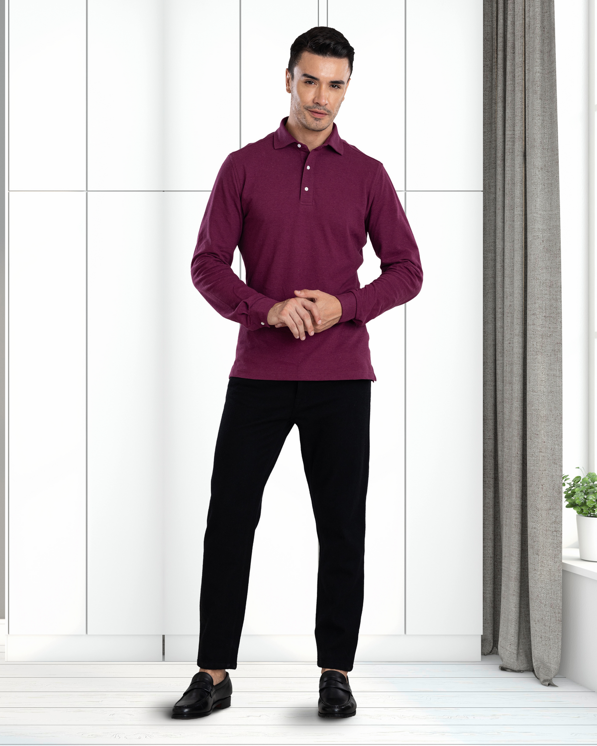 Black Wool Jeans - 2