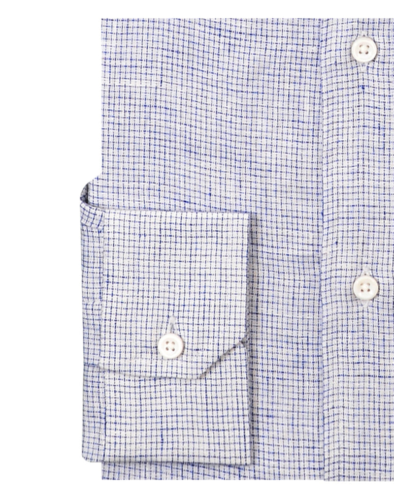 Linen: Business Blue Graph Checks On White
