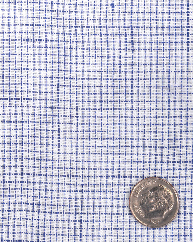 Linen: Business Blue Graph Checks On White