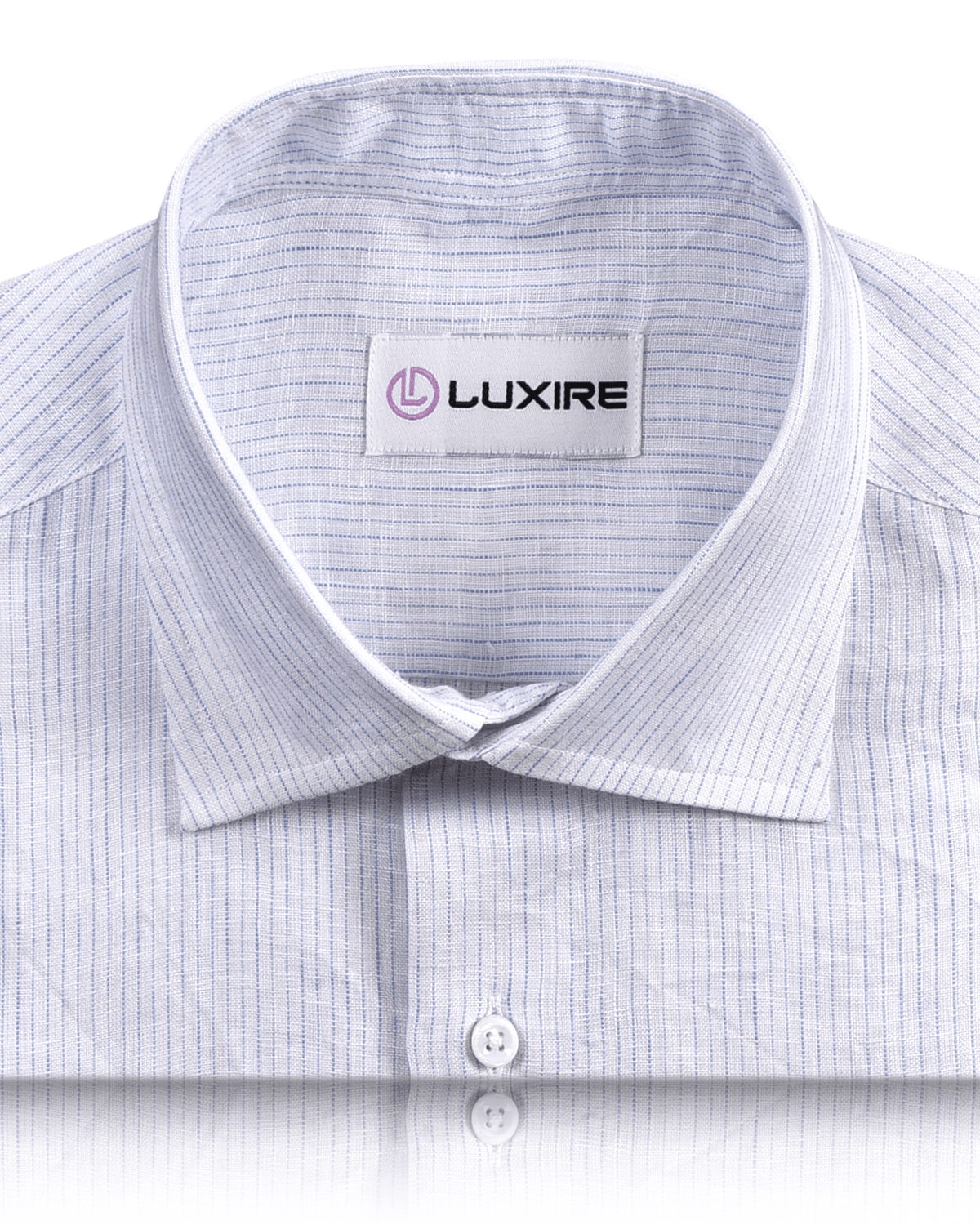Blue White Pencil Stripes Linen Shirt - 2