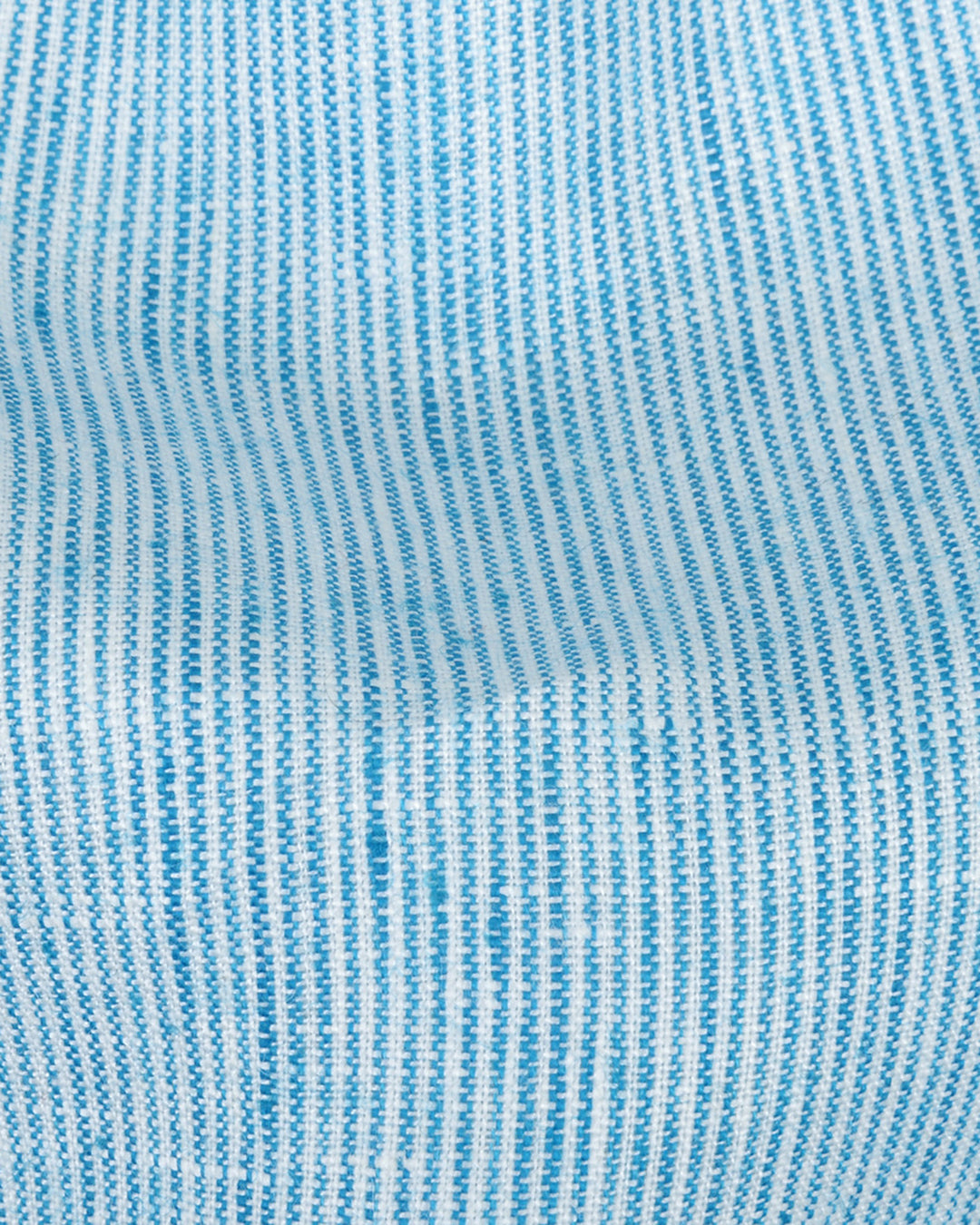 Linen: Candy Blue White Thin Dress Stripes - 4