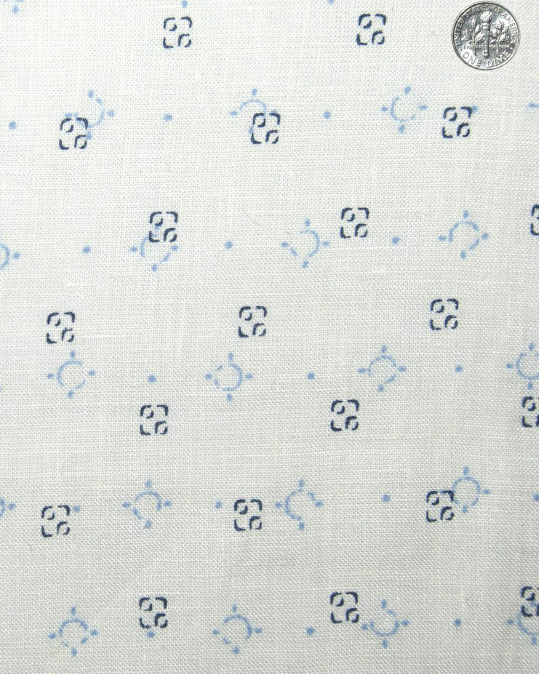 Linen: Blue Navy Printed Geometric - 3