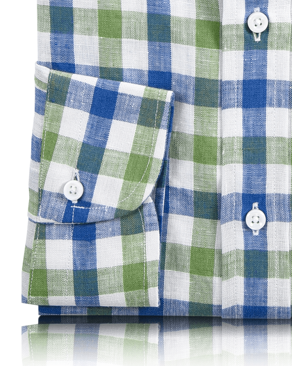 Green Blue Gingham Shirt - 3