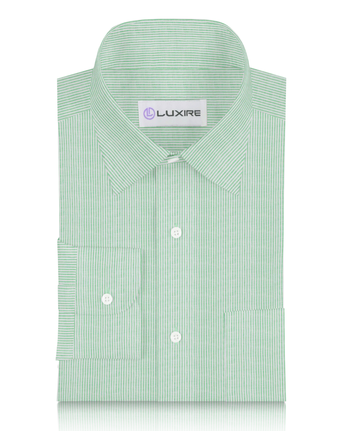 Green Dress Stripes Linen Shirt - 1