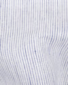 Linen: Ink Blue White Hairline Stripes