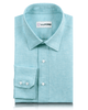 Front of custom linen shirt for men in mint cream by Luxire Clothing