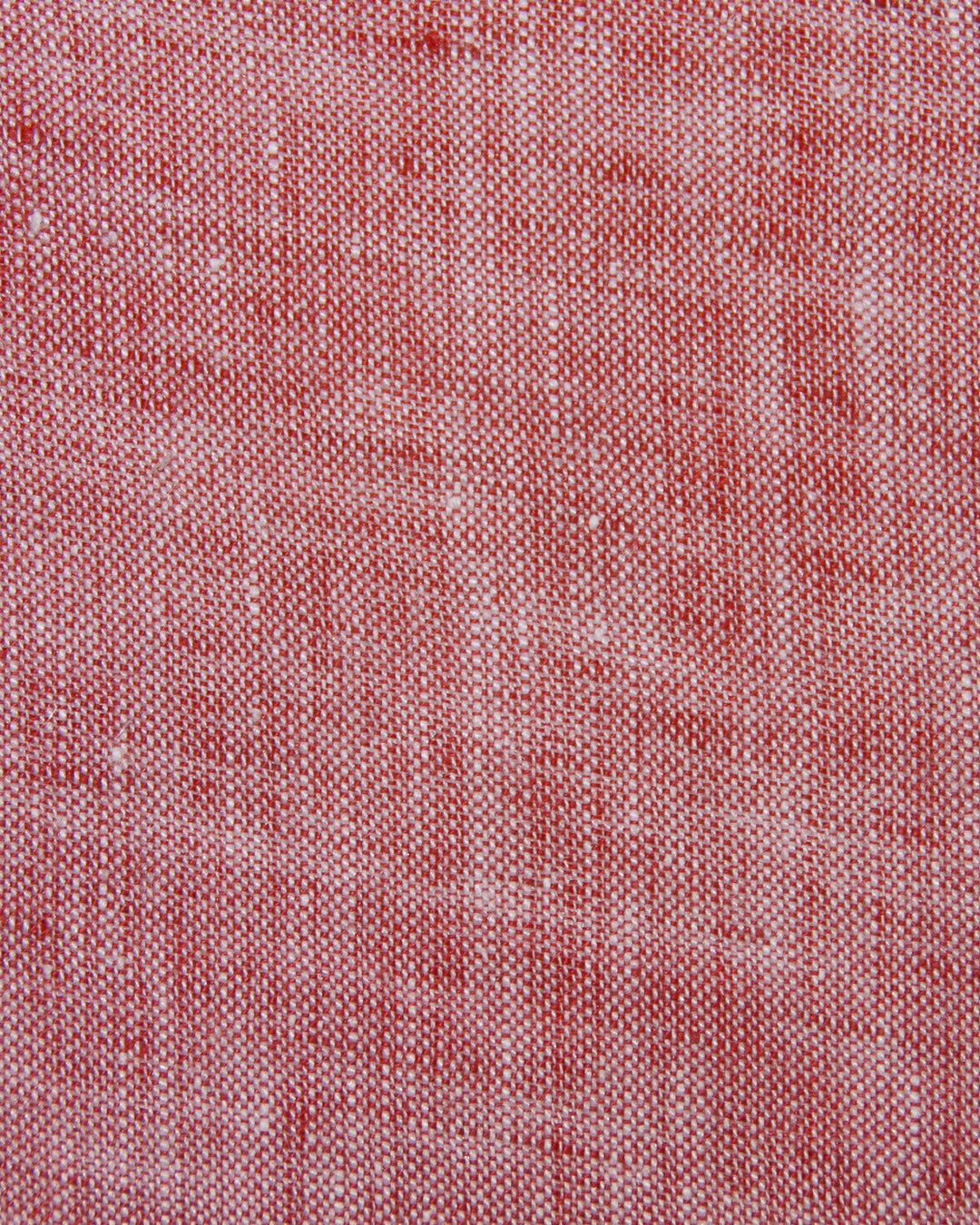 Close up of custom linen shirt for men in red chambray by Luxire Clothing