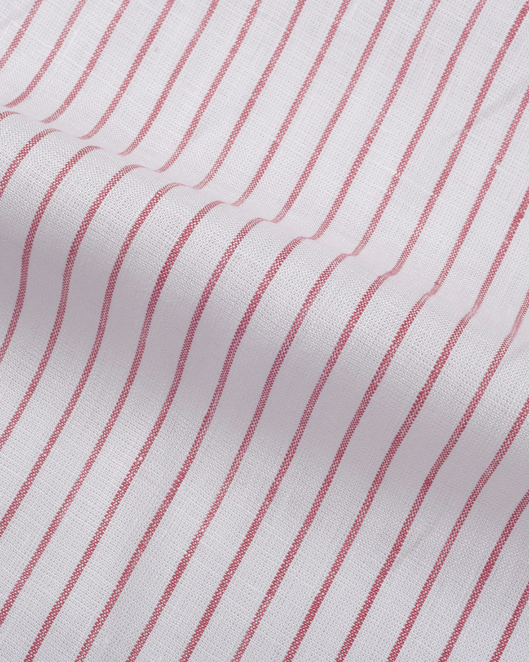 Pullover Shirt in White Red Pin Stripes Linen