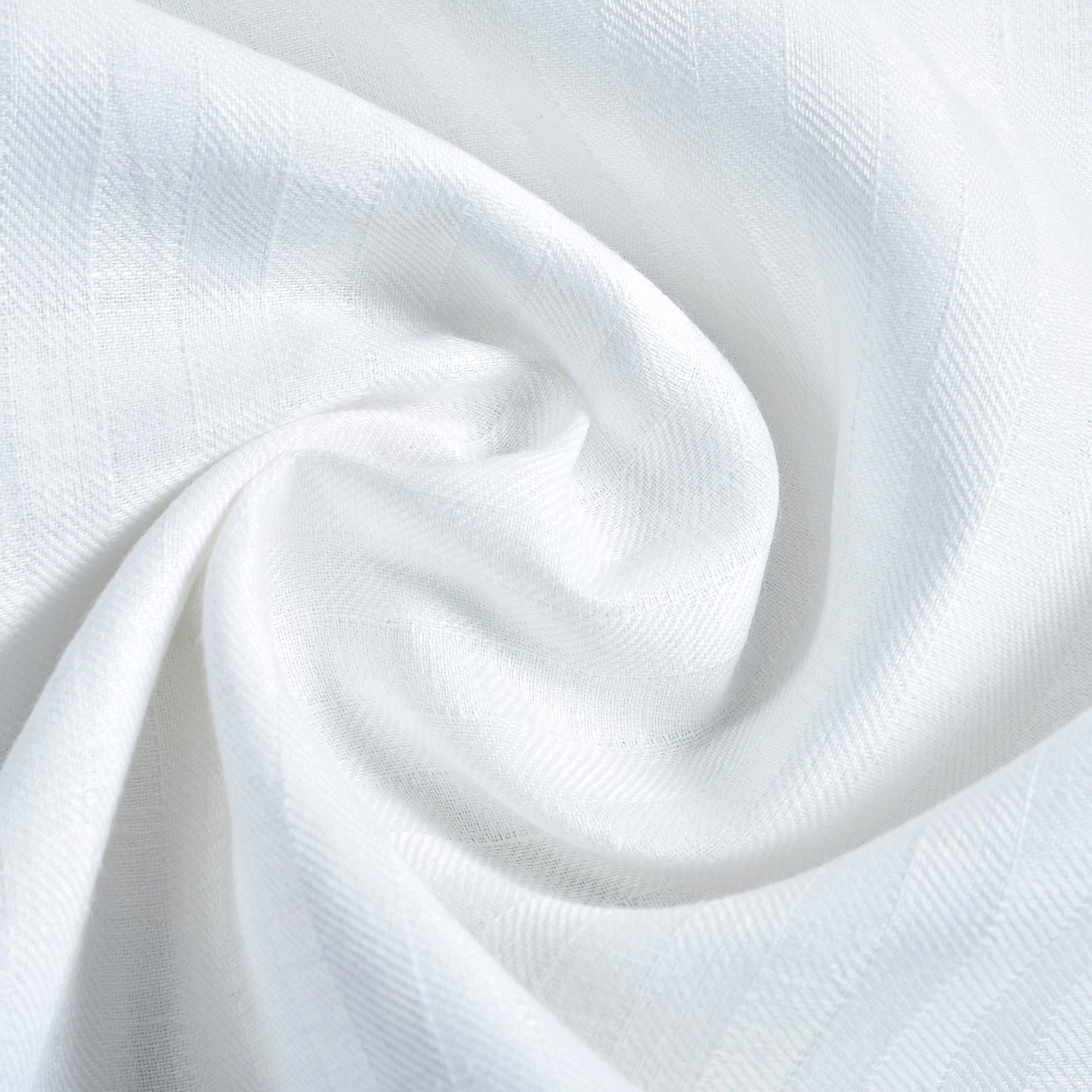Close up of the custom linen shirt for men in white with wide stripes by Luxire Clothing 3