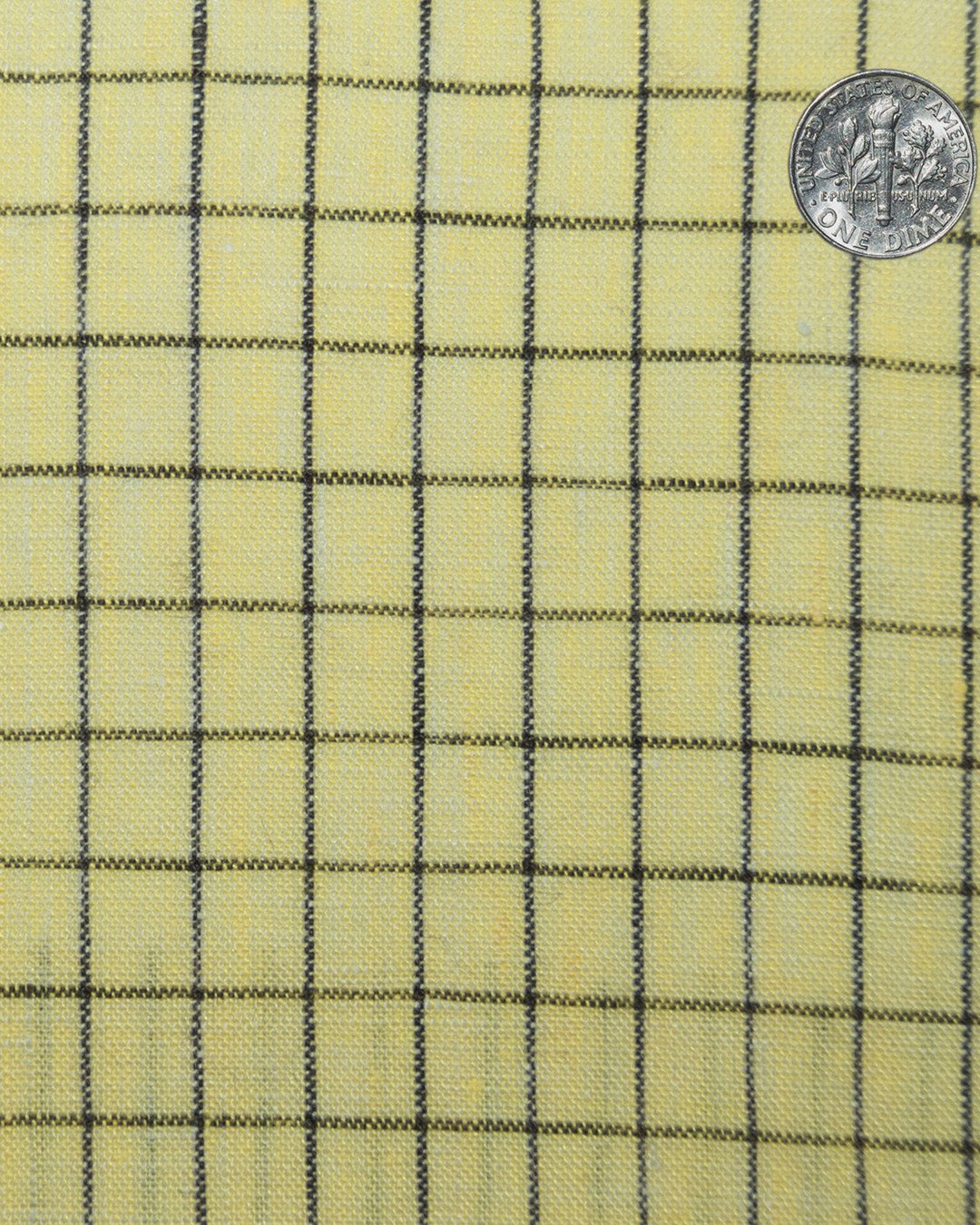 Close up of custom linen shirt for men in yellow checks