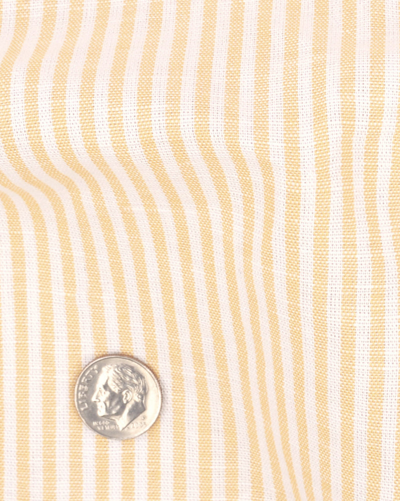 Linen: Yellow Candy Stripes