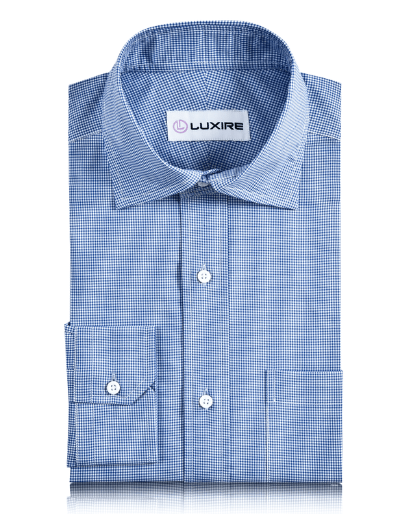 Blue Micro Gingham Checks Shirt