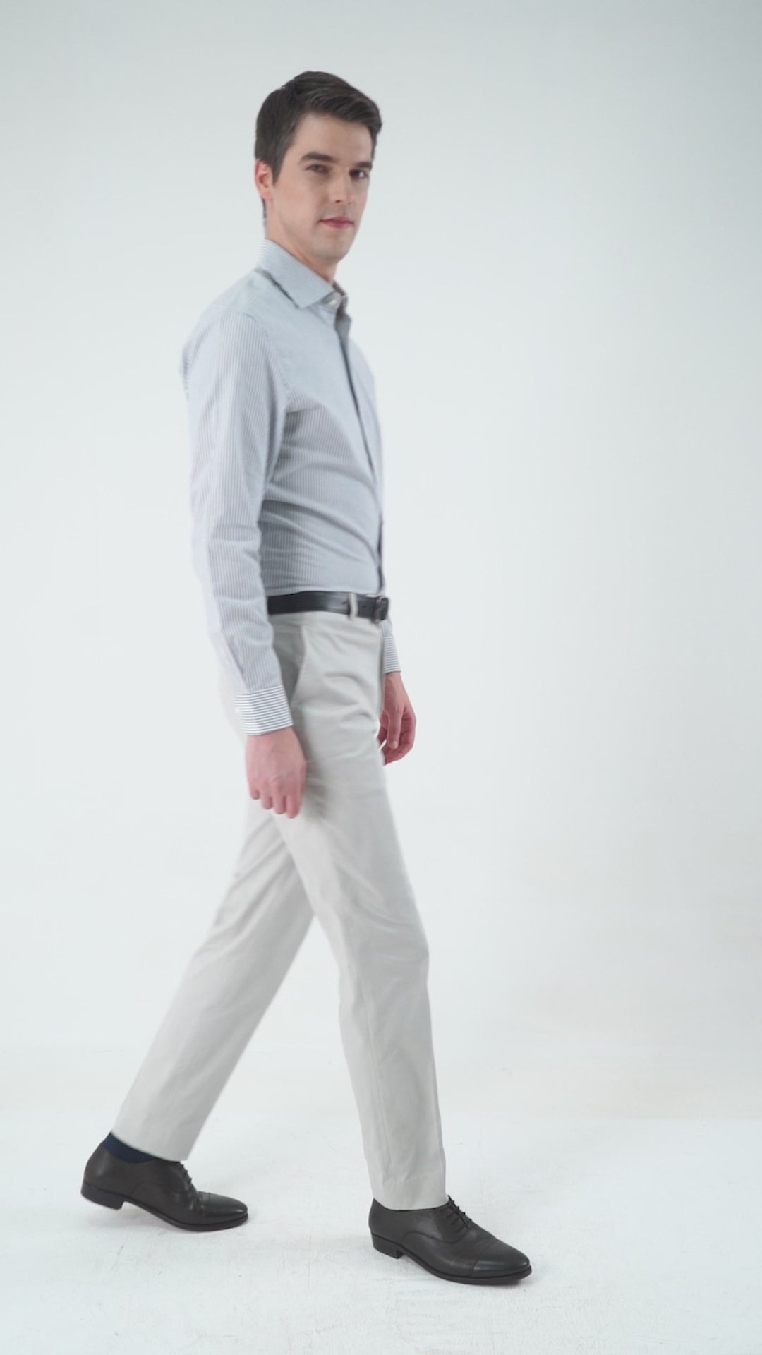 Grey University Stripes Oxford Shirt