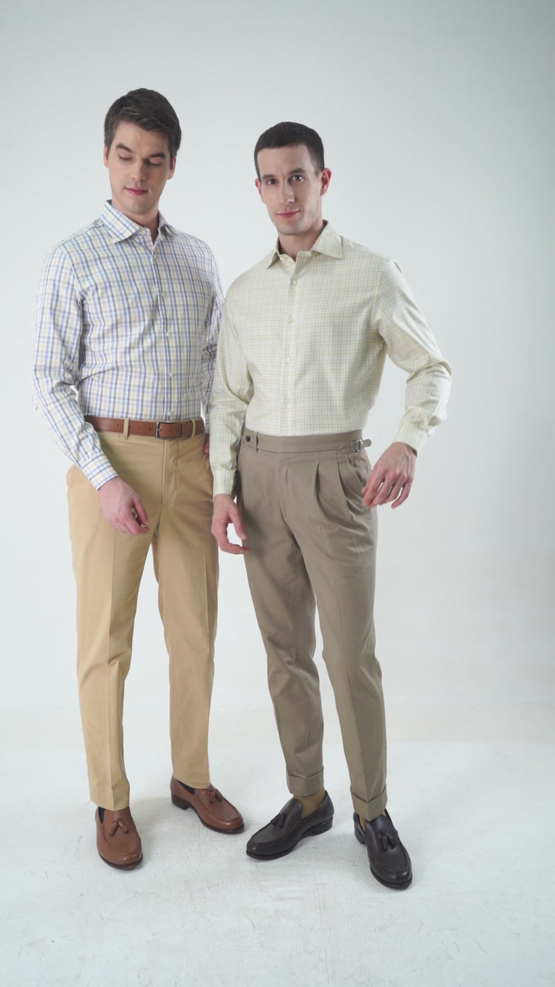 Soft Yellow Blue Tatersall Shirt