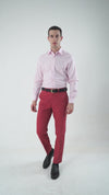 Dugdale Cotton Brick Red Twill Pant