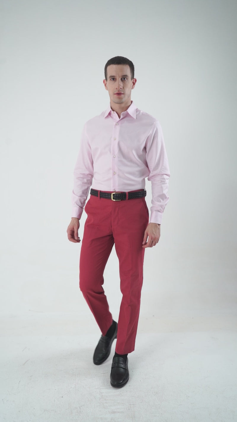 Dugdale Cotton Brick Red Twill Pant