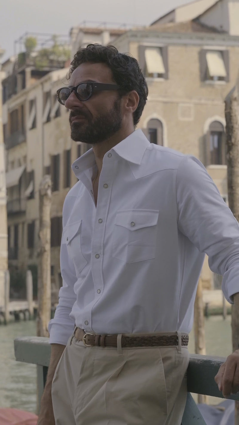 Warzone White Oxford Western Shirt