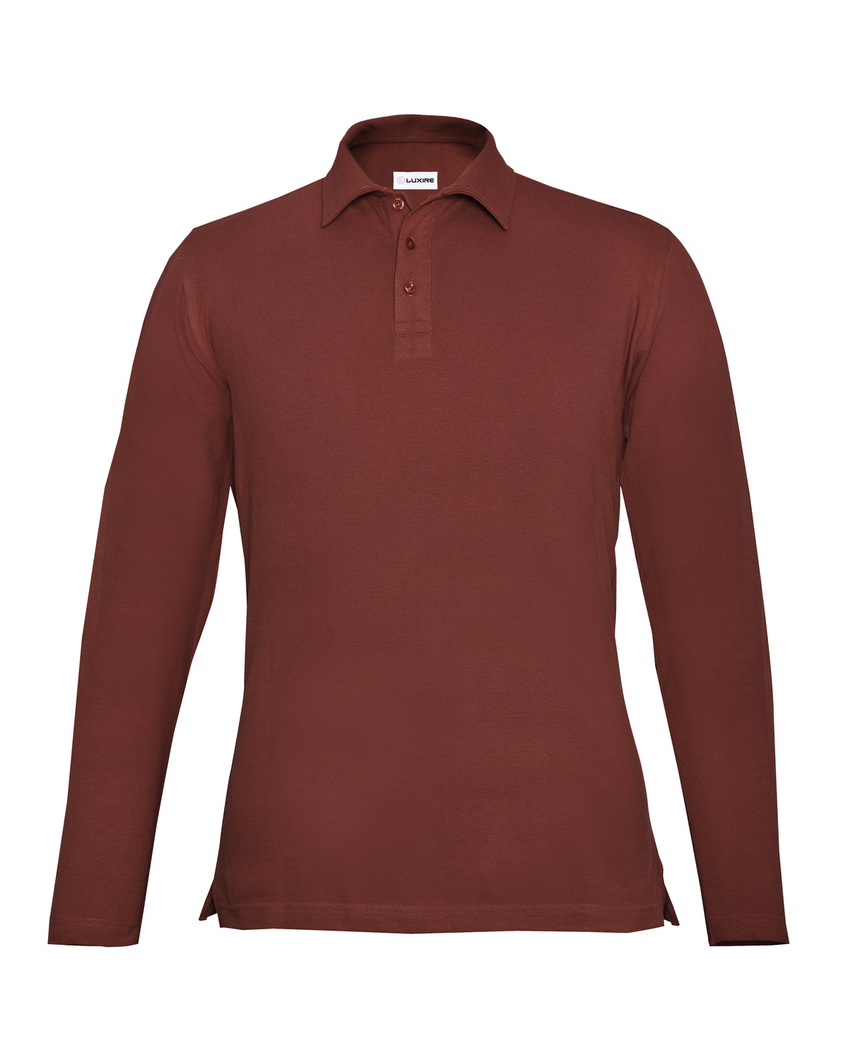 EZS Aria Rust Long Sleeve Polo - 12