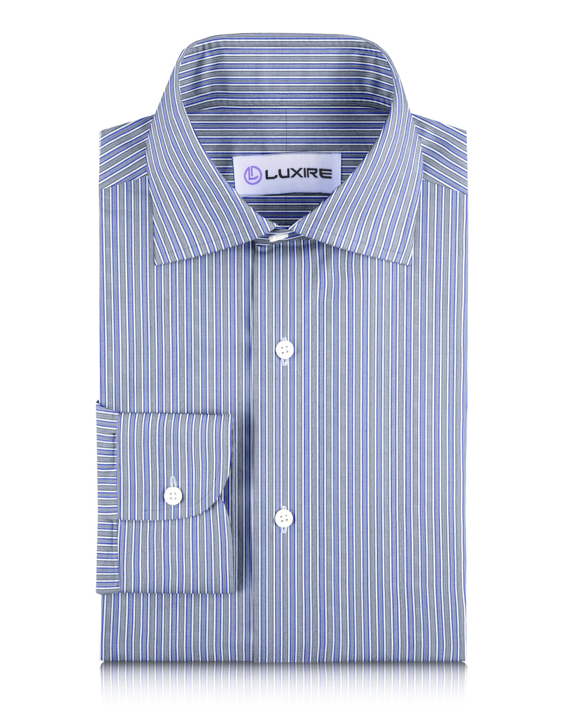 Grey White Blue & Black Alternate Stripes - 1