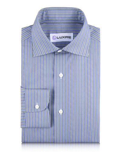 Grey White Blue & Black Alternate Stripes