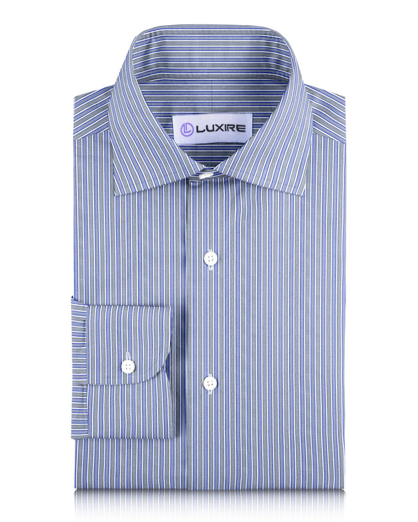 Grey White Blue & Black Alternate Stripes