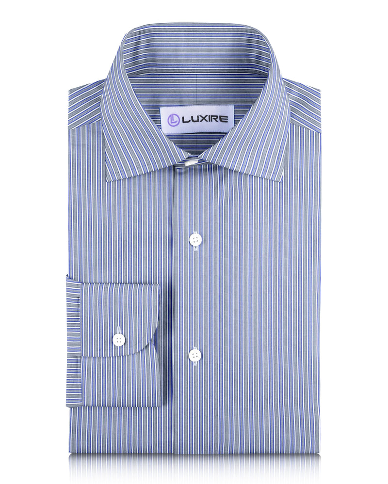 Grey White Blue & Black Alternate Stripes