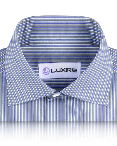 Grey White Blue & Black Alternate Stripes