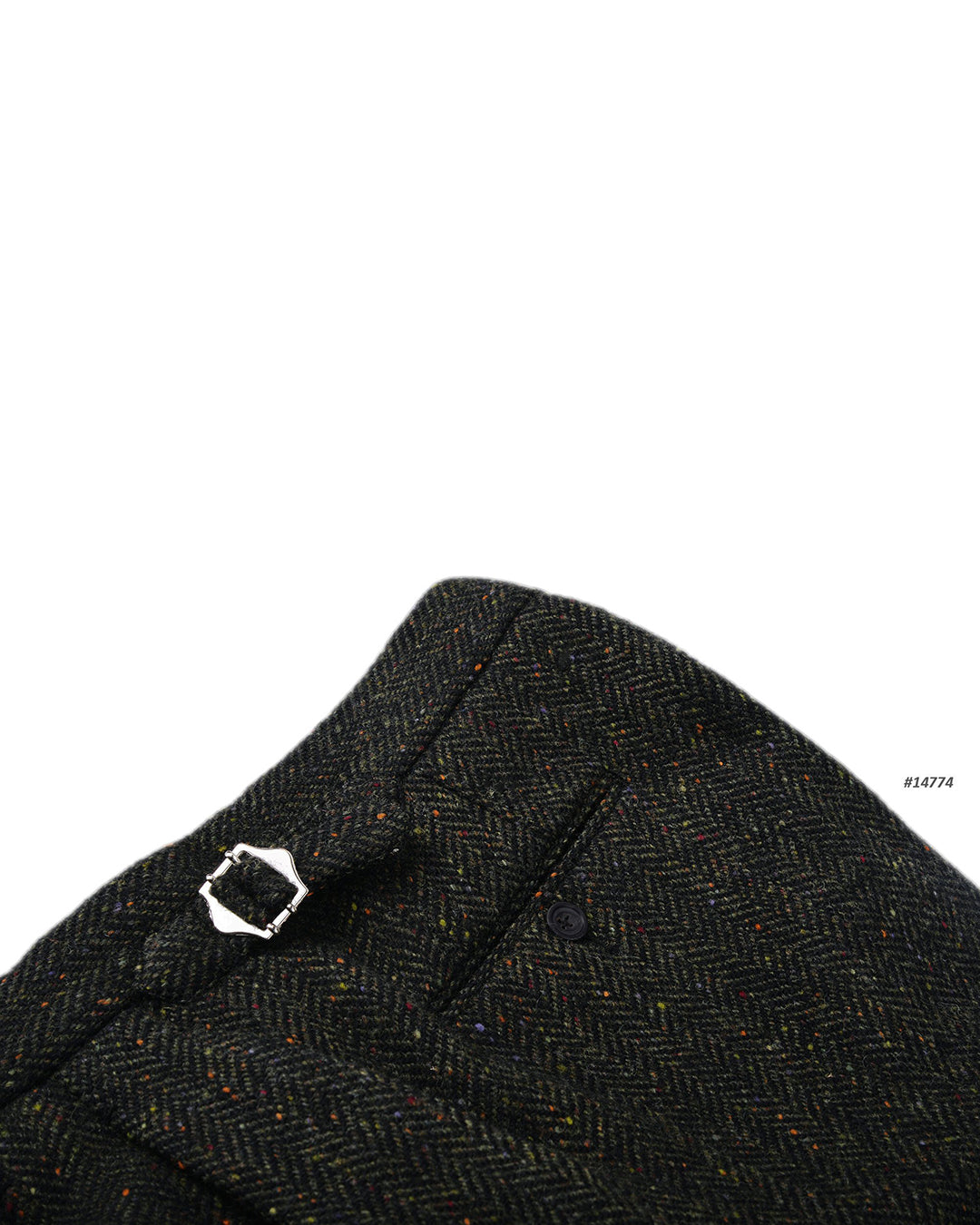 Molloy Herringbone Donegal Tweed Pants - Forest - 4