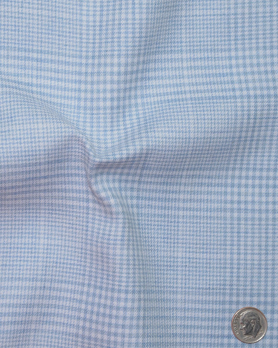 Light Blue and White Tattersall Checks