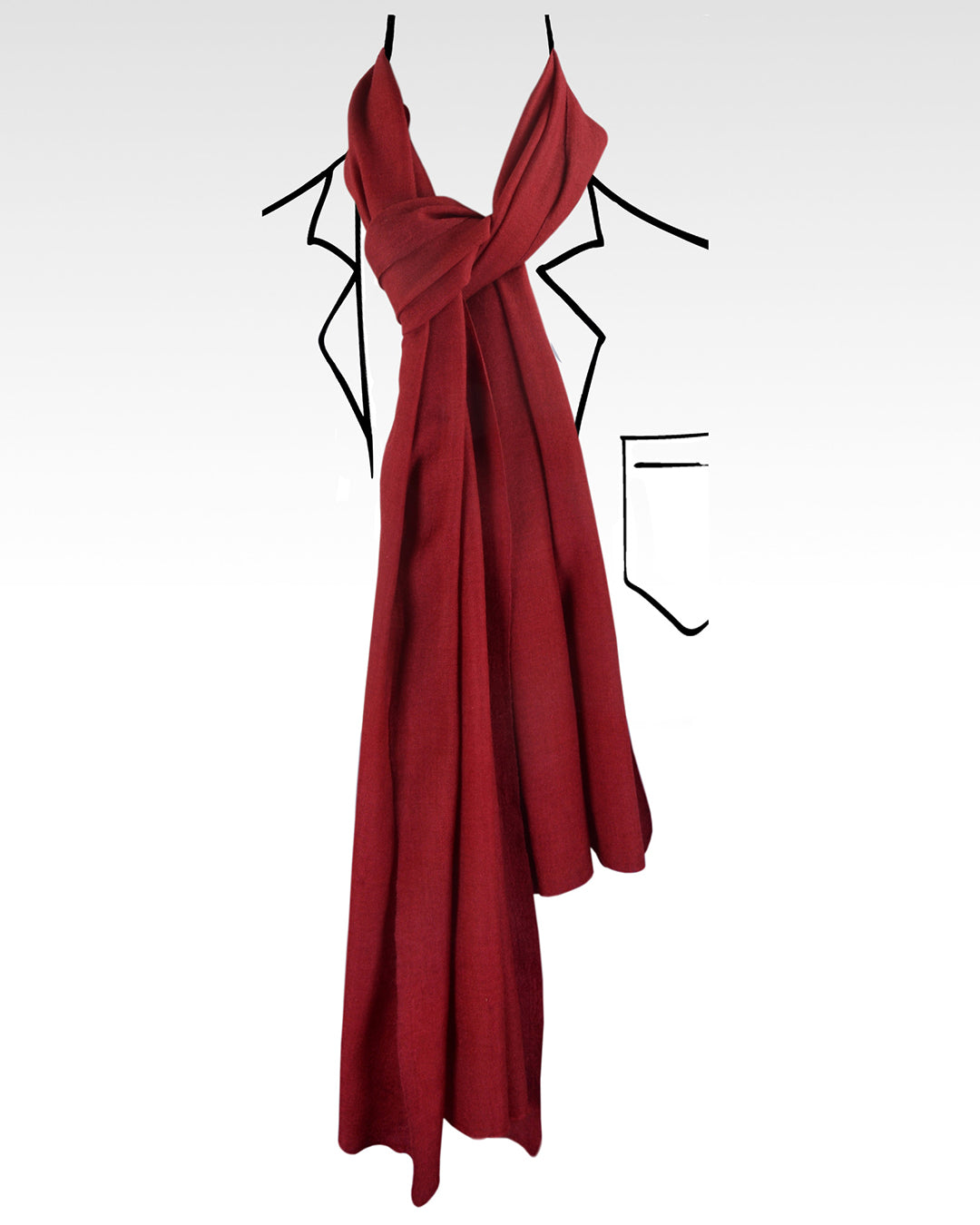 Pure Cashmere Scarf - Maroon Self Texture Weave