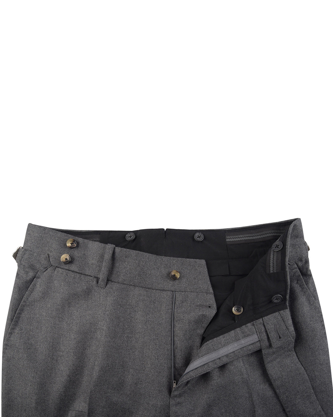 Minnis Mid Grey Wool Flannel Pant - 3