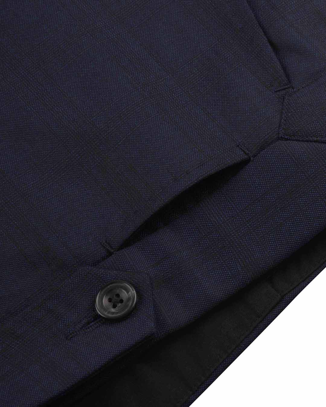 Drago Dark Navy Checks Super 160s Wool - 4
