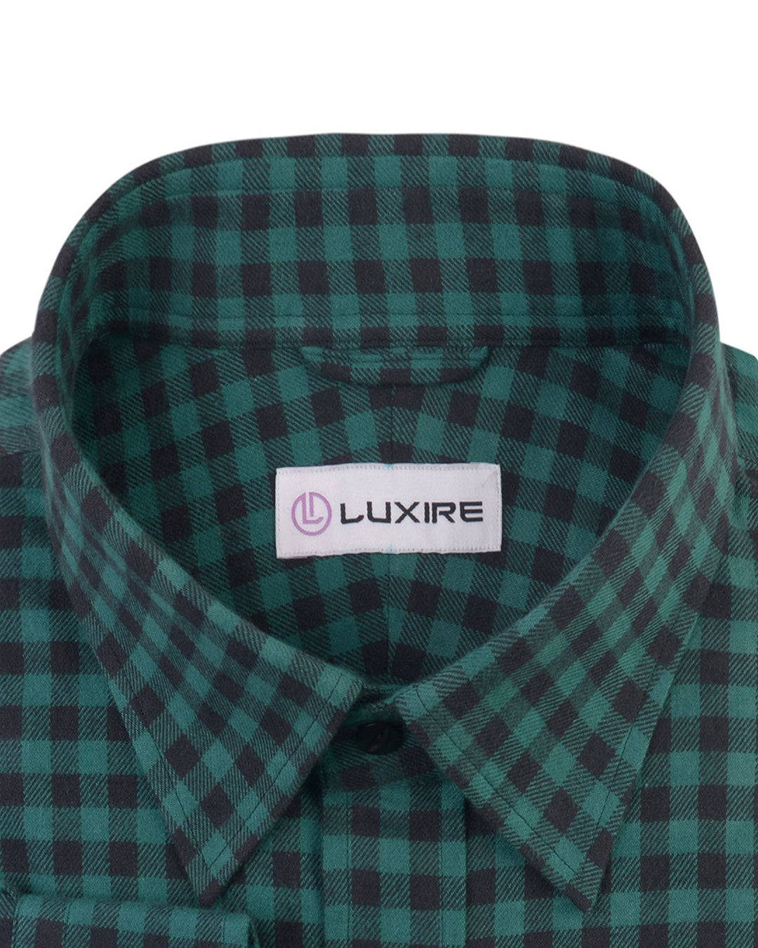 Green Black Gingham Twill Flannel Work Shirt - 2