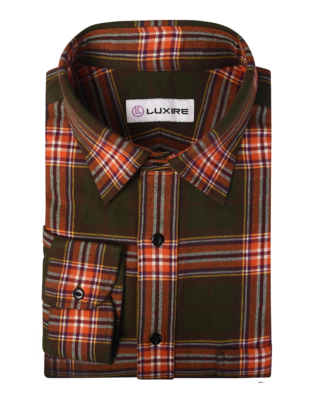 Green Orange Plaid Flannel - 1