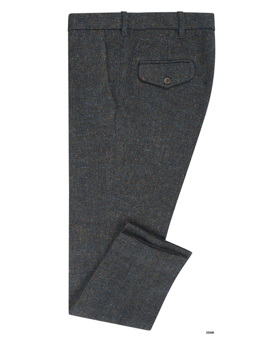 Molloy Plain Donegal Tweed Pants - Pine Green