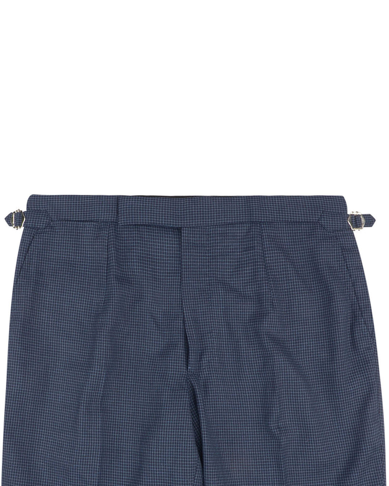Holland & Sherry Crispaire Navy Grid Design