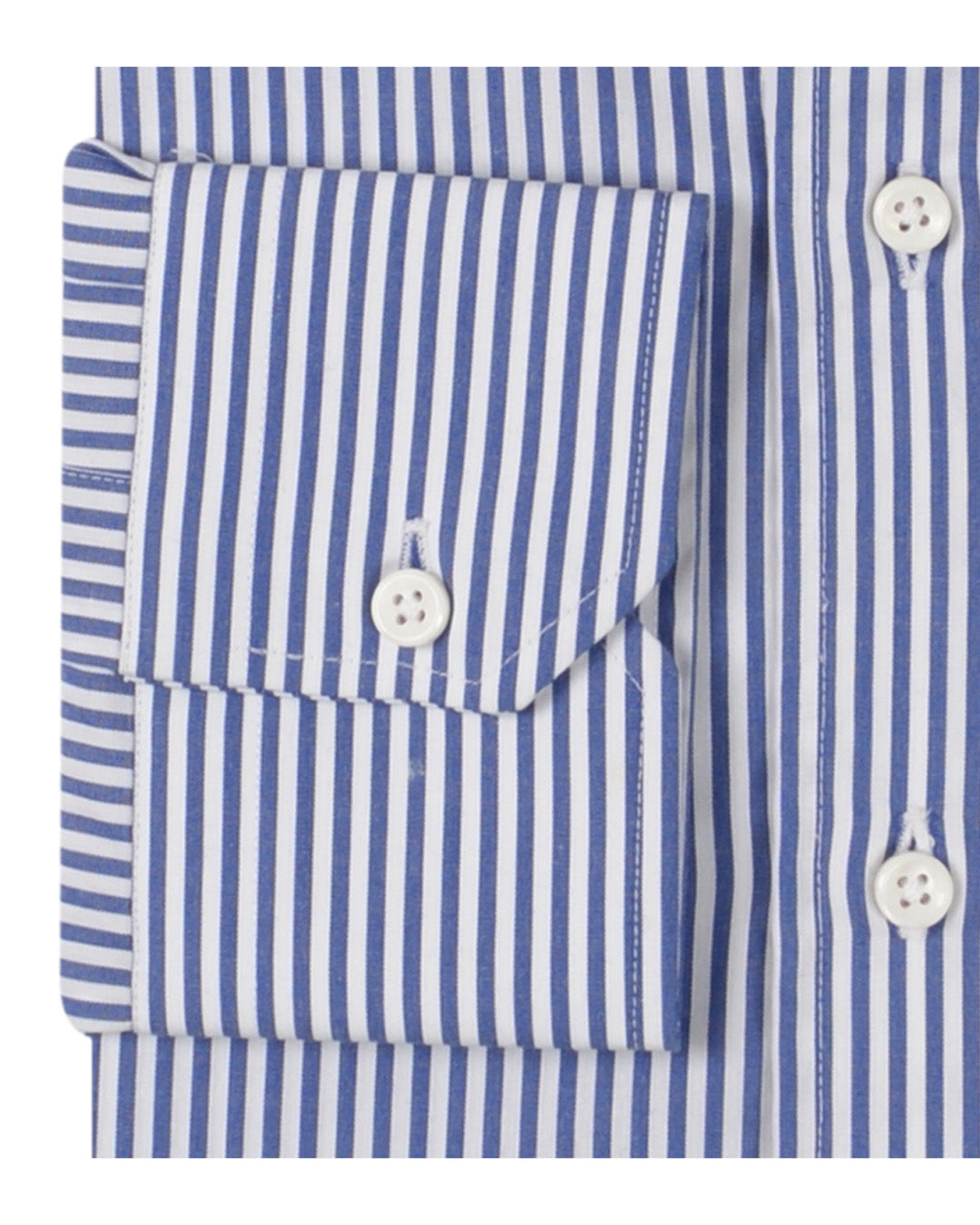 Dark Bijou Blue Pencil Stripes on White - 3